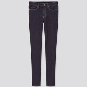 Uniqlo 5 pocket low rise cotton blend comfy stretch dark wash Skinny Jeans 26